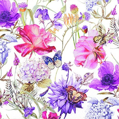 20 Servietten Poesie an Blumen | Frühling | Sommer | Tischdeko 33x33cm