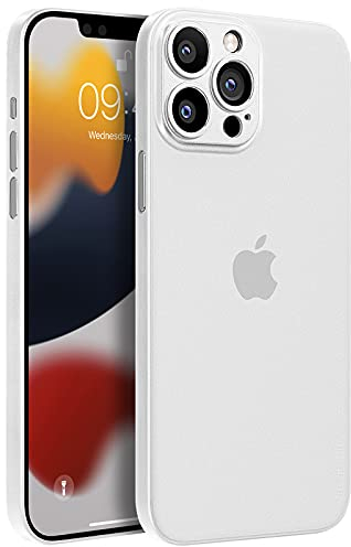 memumi Cover per iPhone 13 Pro, Spessore 0,3mm, vestibilità Slim, Finitura Opaca [Antiurto, Antiscivolo, AntiGraffio] Cover Protettiva Rigida Extra Sottile per iPhone 13 Pro-Trans White (6.1, 2021)