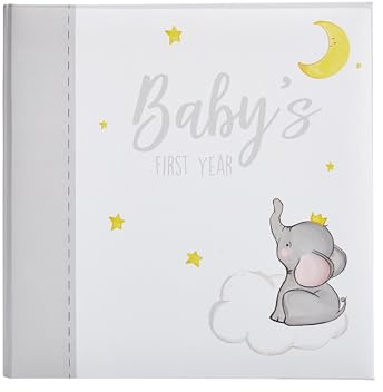 Kate & Milo Baby-Erinnerungs-Tagebuch zum ersten Jahr des Babys, unisex, Erinnerungsbuch, Babyerinnerung, Elefant