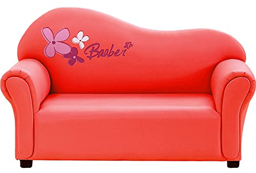 ZESLIV Kindersofa Kindersessel Relaxstuhl Mädchen Polstersessel Lesesessel Minisofa Lil Sofa Armlehnstuhl Lesesessel Fernsehsessel für Wohnzimmer Kinderzimmer Rot