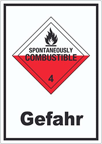 Aufkleber Selbstentzündliche Stoffe Gefahr Spotaneously Combustible A7 (74x105mm)