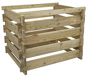B-Ware Holzkomposter Lärche 80x100xH60 cm mit Holz-Stecksystem Komposter Komposte Steckkomposter Kompostsilo