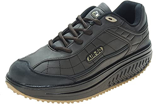 Calzados Romero. 1158 Zapatilla de Piso Balancín para Hombre Deportivas Java Ajuste con Cordones PIDE 1 Talla mas de tu Talla Habitual. Marrón Talla 40