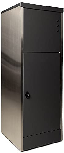 Ondis24 Korona Paketbox XL Postbox für Pakete, Päckchen, Warensendungen und Briefe mit Paketsafe, galvanisiert, mit Gasdruckfedern (118 cm, Grau) (Edelstahlwangen)