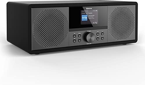 Denver Mir‑270B Chaîne Micro Hi‑FI Noire – Radio Internet, CD, Dab+ & FM, Bluetooth 5.0, Wi‑FI, USB, AUX – 2×100 W Max / 2×10 W RMS – Écran Couleur 2,4″ (Black)
