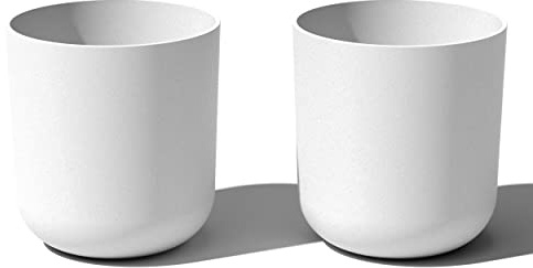 Veradek Round Lima Planter Pots for Indoor/Outdoor Garden Use | Made from Plastic - Concrete Mix with Drainage Holes | Perfect for Small to Large Succulent Plants, Flowers, Modern Interior Plants