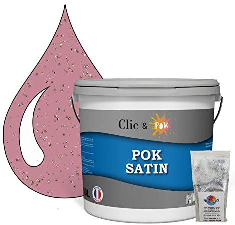 POK PAILLETTE : Peinture de Finition Acrylique Effet Pailleté Murs Intérieurs - Far à Joues 100m² - 10L