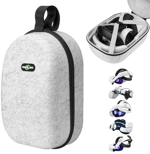 sarlar Große Hartschalen-Tragetasche, kompatibel mit Oculus Meta Quest 3S/Quest 3/Quest 2 & PS VR2 Gaming-Headset und KIWI-Design, Bobovr M3/M2 Pro, Superus, Saqico und allen Kopfgurten mit Akku