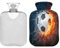 ZZXXB Football Water and Fire Hot Cold Water Bottle with Fleece Cover 2 Liter PVC Hot Water Bag for Neck, Shoulder Pain, Hand Feet Warmer and Hot Compress and Cold Therapy