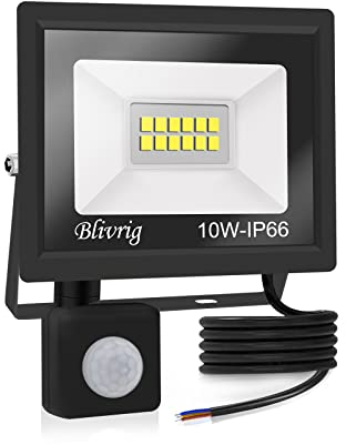 led strahler mit bewegungsmelder außen 10W,1000LM LED Strahler Außen mit Bewegungsmelder IP66 Scheinwerferled aussenstrahler mit bewegungsmelder Kaltes Weiß 6000K Außenstrahler LED Fluter Flutlicht
