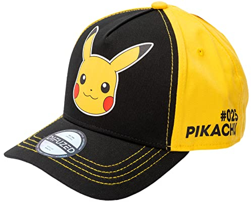 Pokemon Pikachu Head | Baseballkappe | Schwarz - Einheitsgröße