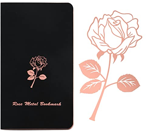 Cdemiy Lesezeichen, Rosen Metall Lesezeichen, Hohlgeschnitztes Design Bookmark, Vintage Romantik, Geschenke für Leseratten Geliebte, Mutter, Freundin, Lehrerin, Schülerin(Roségold)