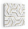 DEQORI Armoire à clés blanche - 30 x 30 cm - Motif brillant - En verre et métal - Armoire à clés avec 50 crochets + 2 aimants - Design moderne magnétique et inscriptible