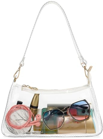 LOXOMU Clear Purse Stadium Approved,Small Clear Crossbody Bag Clear Shoulder Handbag for Women, Clear Bag