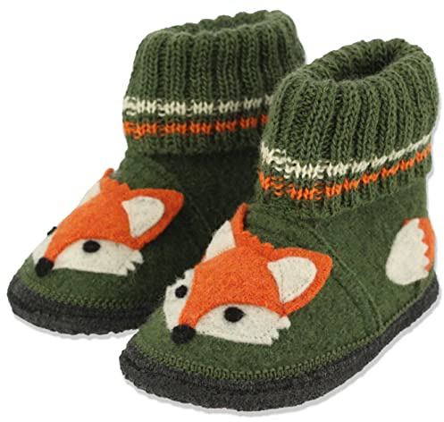 Beck Jungen Hausschuh Fuchs, Grün, 23 EU