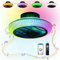 VOMI LED Deckenventilator mit Beleuchtung und Fernbedienung, APP-Steuerung RGB Dimmbar Deckenleuchte mit Ventilator Leise, Max. 72W Fan Deckenlampe mit Bluetooth Musik Lautsprecher und Timing