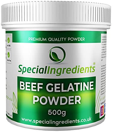 Beef Gelatine Powder 240 Bloom Unflavoured Stabiliser Gelling Aerating Agent Instant Gluten Free Non-GMO (Recyclable Pot) (500g)