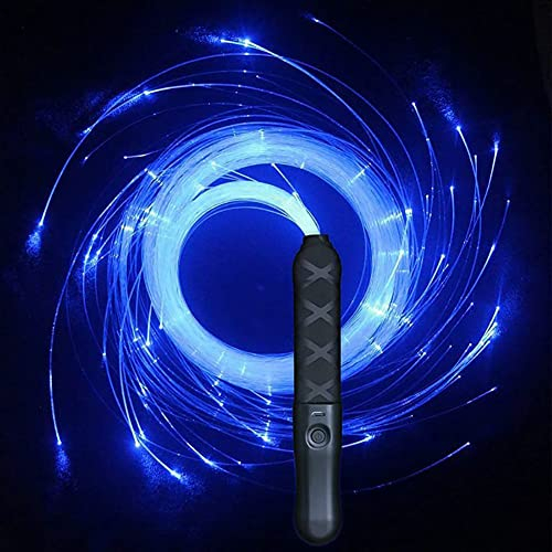 Frusta a fibra ottica a LED, fruste luminose a pixel ottici ricaricabili USB, luce a fibra a LED ricaricabile per feste ruotabile a 360 °, Remix di frusta spaziale a LED, per spettacoli di luci per