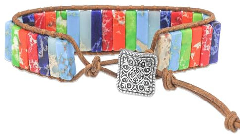 JUZICHEN Bracciale Pietre Naturali, Bracciale Albero Della Vita, Bracciale Regolabile,Bracciale Yoga,Bracciale Chakra, Bracciale Pietre Colorato,Bracciale Chakra Donna Uomo (Stile C)