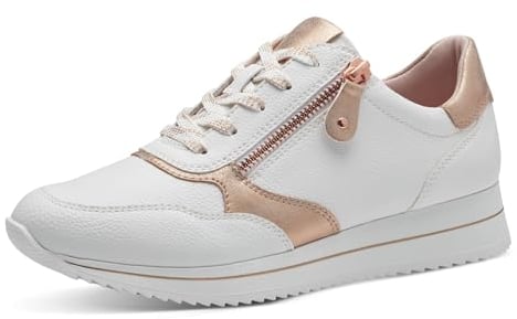 Jana 8-23763-42, Sneaker Donna, Bianco Oro Rosa, 37 EU