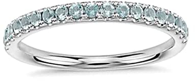 Erstellter Edelstein runder facettierter blauer Topas Cz Ring – 92,5 Sterling Silber Ring Himmelblau Blauer Topas Cz Edelsteine Ringe – Hochzeitsschmuck Geschenk für Kindertag