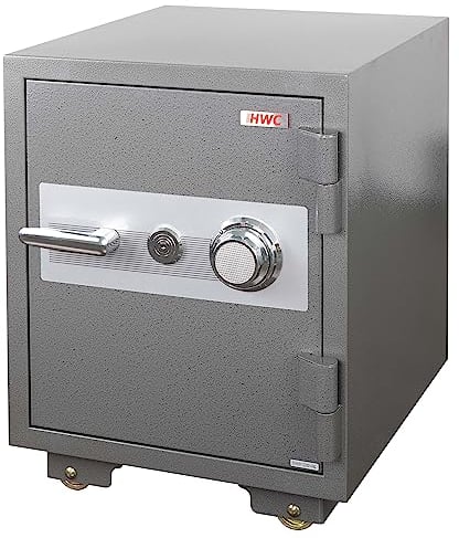 Tresor HWC-L48, feuerfest (60min) Safe Geldschrank Doppelbolzenverriegelung, 72kg Metall 60x46x47cm 39L - grau