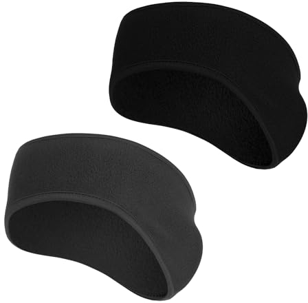 Qrity 2 Stück Ohrenwärmer Stirnbänder Fleece Sport Stirnband Winter Stirnband for Männer und Frauen, Fahrradhelm, Laufen,Wandern, Skifahren, Joggen