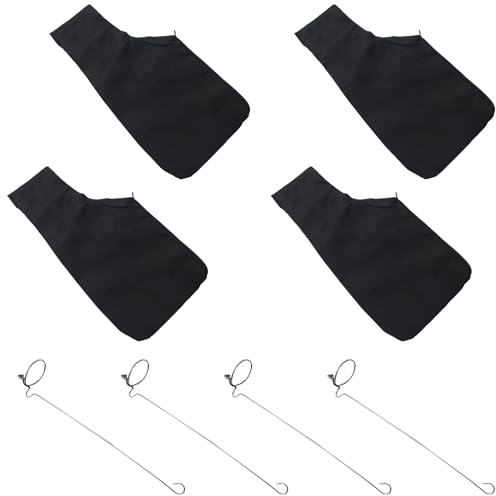 Lot de 4 sacs à poussière en aluminium avec 4 fils - Noir - Pour scie circulaire de table - Accessoires de gant de scie en aluminium - Sacs à poussière réutilisables (noir)