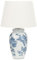Tischlampe Porzellan blau/weiß Vasenform mit Stoffschirm Kegelform Beluso