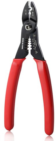 GOLD DEER 4 in 1 Wire Crimper Stripper 7 Inches Compact Wire Stripper Multi Purpose Electricians Pliers Professional Electrical Cable Stripping Crimping Tool 12-20 AWG Wire for Household Industrial