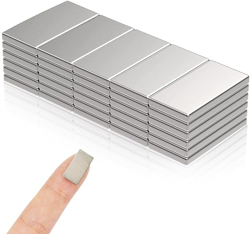 EXIN DEHCEN 30 Stück Neodym Mini Magnete Selbstklebend Stark, Kleine Magnete Stark Flach 20x10x1mm, Magnet Rechteckig Flach, Magnet Rechteckig Flach für Whiteboard, Kühlschrank, Fotos, Küchenschrank
