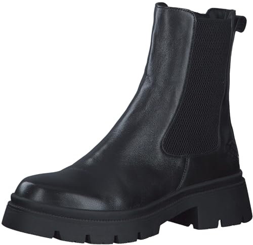 s.Oliver Damen Winterstiefeletten ohne Absatz aus Leder Gefüttert, Schwarz (Black), 41 EU