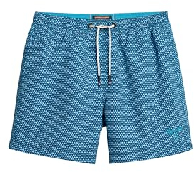 Superdry Herren 15-Zoll Badeshorts aus recyceltem Material mit Print Blau Geometrischer Print XL
