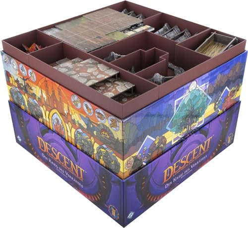 Feldherr Schaumstoff-Set + Premium Organizer für Descent: Legenden der Finsternis Der Krieg des Verräters Brettspielbox - Sortierhilfe für Spielinhalte