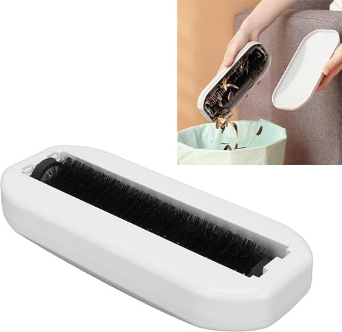 Multi-Functional Table Crumb Sweeper, Soft Bristles Debris Collector for Table, Mat, Bed Sheets, Sofas, Clothes Cleaning Brush (1, White)