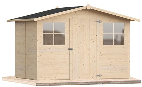 Casetta da giardino in legno per esterno 6Mq 300x200 20mm MADE IN ITALY mod. BOLOGNA (Con Pavimento, Kit 2 Finestre apribili)