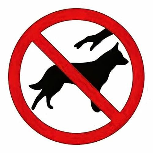 GLOBAL CARTELLO SEGNALETICO QUADRATO - NON TOCCARE IL CANE - segnale Adesivo Extra Resistente, Pannello in Forex, Pannello In Alluminio (Adesivo, 10 cm Lato)