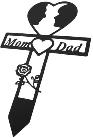 POPETPOP Gedenkherz Aus Metall Für Garten Und Grab Herzförmiger Gartenstecker Zur Erinnerung An Verstorbene Wetterfeste Grabdekoration Für Friedhof Und Gedenkstätte