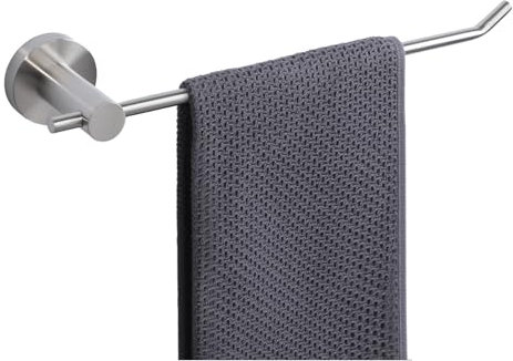 Mooche 35cm 304 Edelstahl Handtuchhalter mit verdeckten Schrauben, einarmige Handtuchstange mit Bohren, Gebürstet, Towel Holder