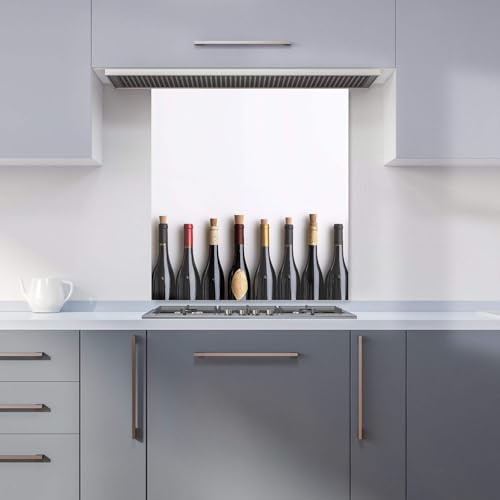 Warren Reed - Designer Premium Corked Wine Collection Kitchen Splashback 6mm Toughened Glass Kitchen Splashback – Heat Resistant Splashback for Kitchens, Perfect for Cookers and Hobs, Polished Edges