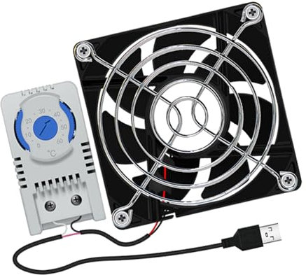 Ventilateur USB 80 mm 5 V alimenté sans balais avec câble USB réglable pour récepteur DVR ordinateur home cinéma armoire de refroidissement