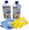 zbs24 Lithofin MN Easy-Clean, Reiniger für Küchenarbeitsplatten, Tische und den Sanitärbereich, Set mit Handschuhen und praktischem Mikrofasertuch 30x30cm (2 x 1 Liter)