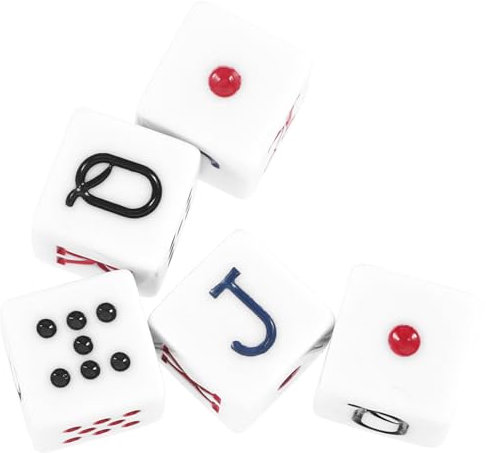 HAWILLOSCH 5stücke Teiliges Pokerwürfel Abriebfestem Leicht Tragbar Für Ktv Bar Partyspiele Und Trinkspiele Sechseitige Weiße Würfel Mit Markanten Punkten Für Unterhaltung Und Spielspaß