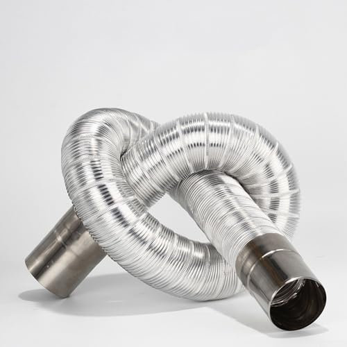 ChicBosomn Tubo rígido flexible de acero inoxidable para chimeneas de combustible, diámetro de 50 mm, rango de estiramiento de 0,65 a 1,5 metros