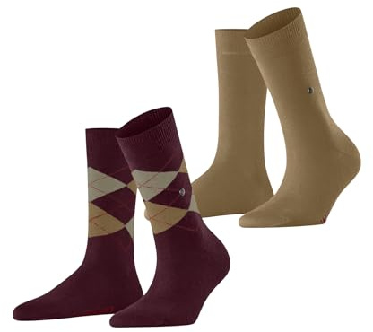 Burlington Damen Socken Everyday Mix Multipack W So Baumwolle gemustert 2 Paar, Rot Wine 8010, 36-41