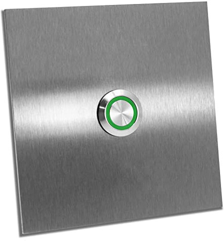 Jung-Edelstahl-Design Türklingel Bochum E1, Klingel V2a Edelstahl Led Klingelplatte verschiedene Größen (grün)