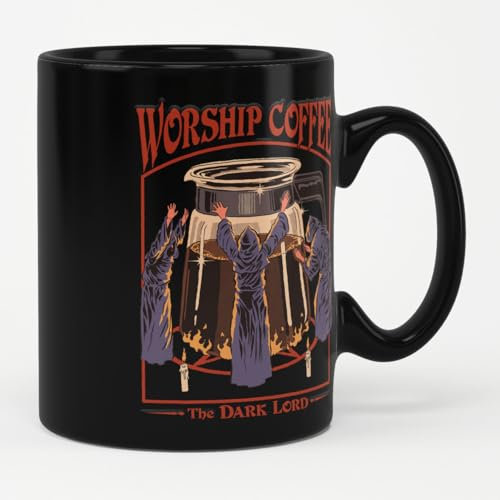 Steven Rhodes Offizielles Lizenzprodukt Worship Coffee Kaffeebecher (Schwarz)