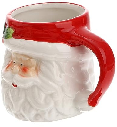Warmhm 1pc Santa Claus Shape Cup Christmas Water Mug for Milk Drinks Unique Holiday Friends Family Fun Easy to Clean Design