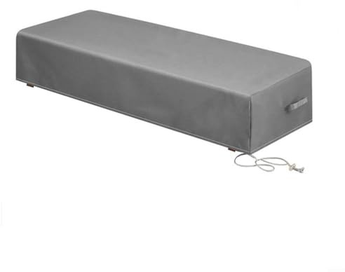 Outdoor Relax-Abdeckung, 420D Oxford-Gewebe, wasserdichter Möbelschutz mit Kordelzug für Sonnenliege, Gartenstuhl, wetterbeständig, schwarz, 211 x 76 x 30 cm (grau)