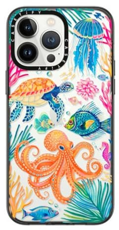 CASETiFY Compact iPhone 14 Pro Max Case [2X Military Grade Drop Tested / 4ft Drop Protection] - Under the Sea 2 by Grace Andersson - Clear Black